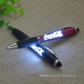 Environmental protection creativity Led Light Up Gift Soft touch Screen Pen Custom logo Stylus Promotion Ballpoint Pen